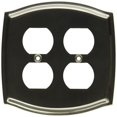 thumbnail image 1 of Baldwin 4781150 Double Outlet Colonial Switch Plate Satin Nickel, 1 of 2