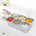 thumbnail image 3 of 6 Pan Stainless Steel Fruit Pan with Acrylic Lids and Water-filtering Gaskets, Food Serving Display Container, 3 of 19