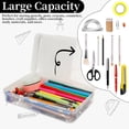 thumbnail image 3 of Djiypn 1 Pack Plastic Pencil Box Large Capacity Pencil Boxes Clear Boxes with Snap-tight Lid Stackable Design and Stylish Office Supplies Storage Organizer Box, Clear, 3 of 7