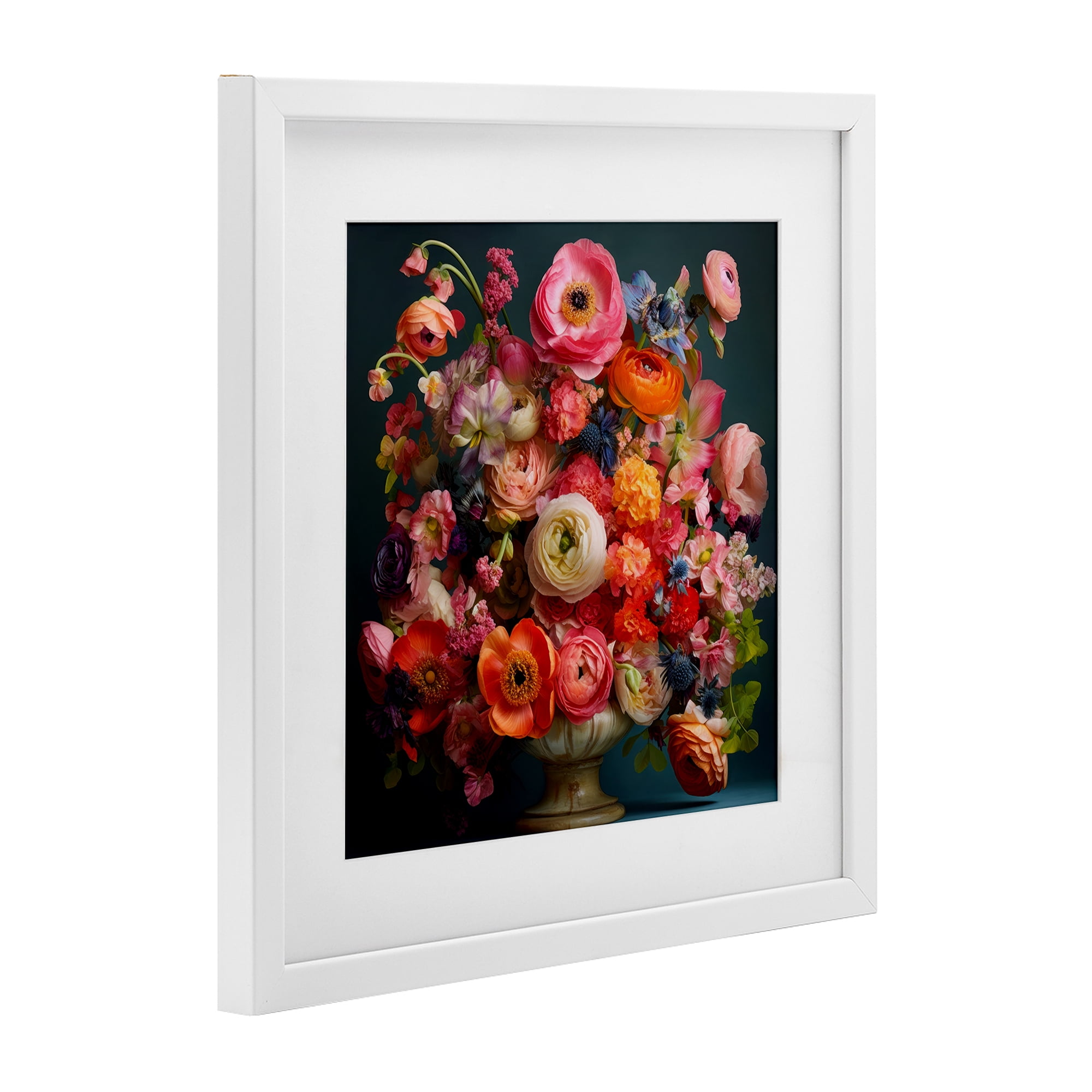 Stupell Industries Harmonious Mixed Peonies White Framed Print Under Glass, design by Lazar Studio