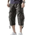 thumbnail image 2 of Kureaily Men's Shorts Casual Summer Hiking Pants Elastic Waist Big and Tall Knee Length Multi-Pockets, 2 of 4
