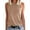 Khaki, variant on Daznico Tank Tops for Women,Ladies Solid Color Vest Sleeveless Summer T Shirt Round Neck Top,Size L