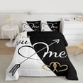 thumbnail image 2 of Feelyou You and Me Full Size Comforter Sets for Couple, Romantic Love Heart Bedding Comforter Set, Happy Valentine's Day Reversible Bedding Sets, Breathable Home Decor, 3-Piece, 2 of 8