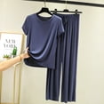 thumbnail image 3 of Summer 2024 New Modal Pajama Sets Women Lounge Cute Sleepwear Short Sleeve Casual Nightwear Large Size M-XXL Female Pijamas, 3 of 7