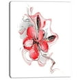 thumbnail image 2 of Red Floral Watercolor Sketch - Large Animal Canvas Art Print, 2 of 4