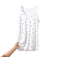 thumbnail image 3 of Asxite Plus Size Womens Pajamas Loose Breathable Sleeveless Crew Neck Soft Knit Bow Print Sleep Shirt, 3 of 6