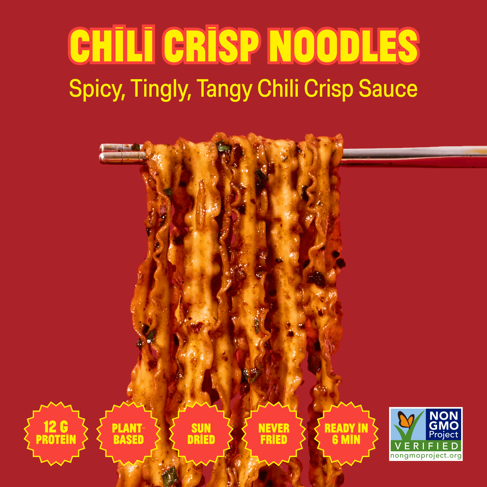 Fly By Jing Sichuan Chili Crisp Noodles, Spicy Vegan Noodles, 4-Pack, 12g Protein, Ready in 6 Minutes