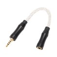 thumbnail image 1 of Cable de sonido de 3,5 mm a 2,5 mm hembra a macho Núcleo de cobre y cristal único Cable adaptador de auriculares de sonido sin pérdidas de 8 hebras 5,5 pulgadas Plata, 1 of 1