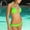 Green, variant on Women String Triangle Bikini Set Swimsuit Two Piece Bathing Suit Halter Tie Bikini Swim Suit Swimwear White L(L)