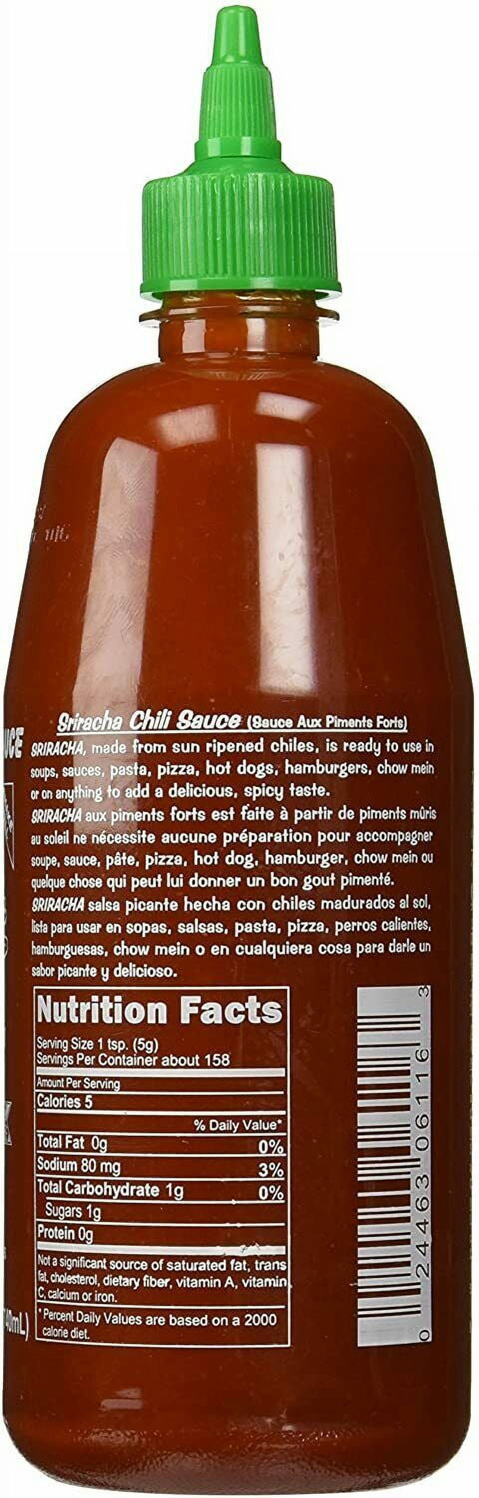 NineChef Bundle - Huy Fong Sriracha Hot Chili Sauce 28-Ounce Bottles (Pack of 3) + 1 NineChef Brand Spoon