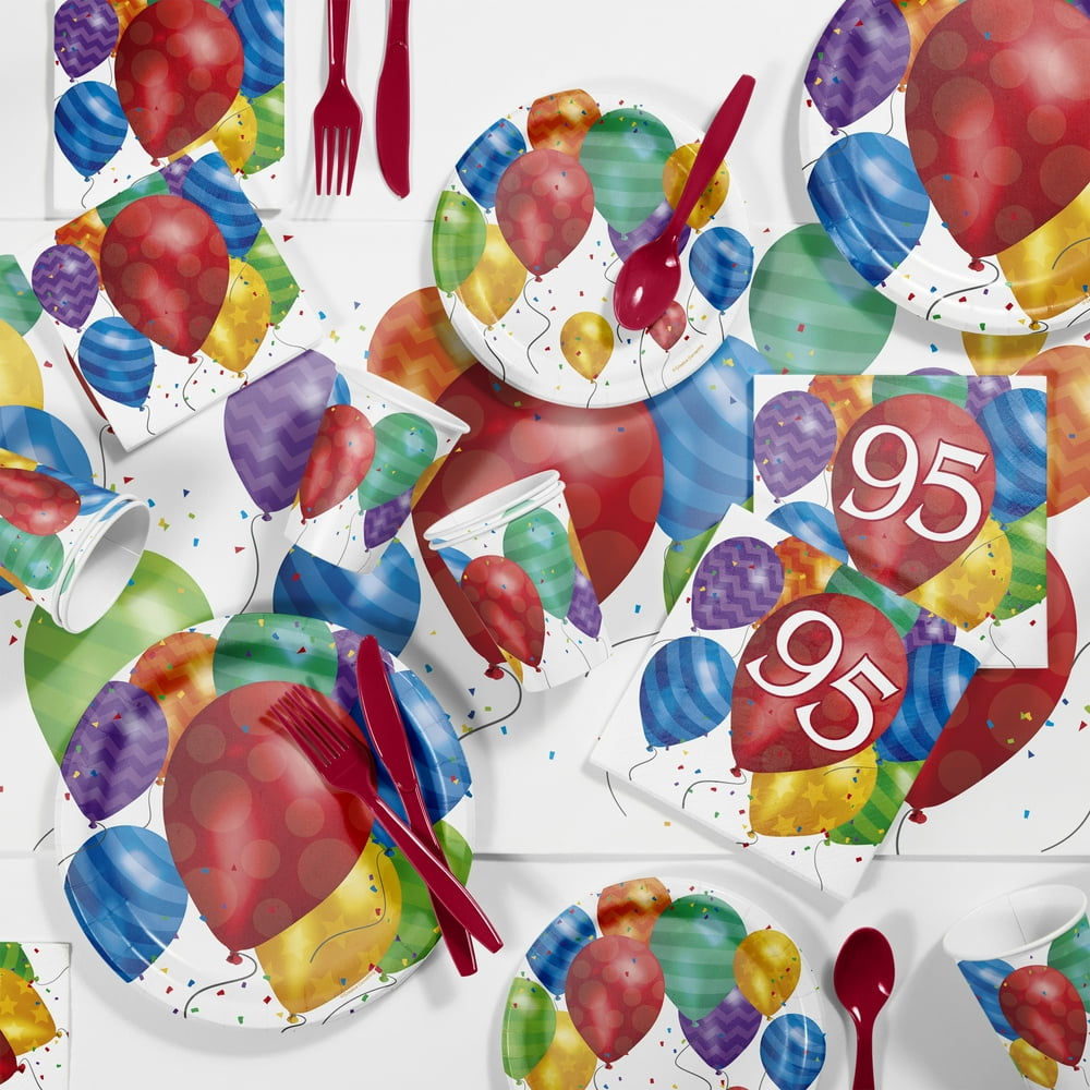 Balloon Blast 95th Birthday Party Supplies Kit, Serves 8 Guests