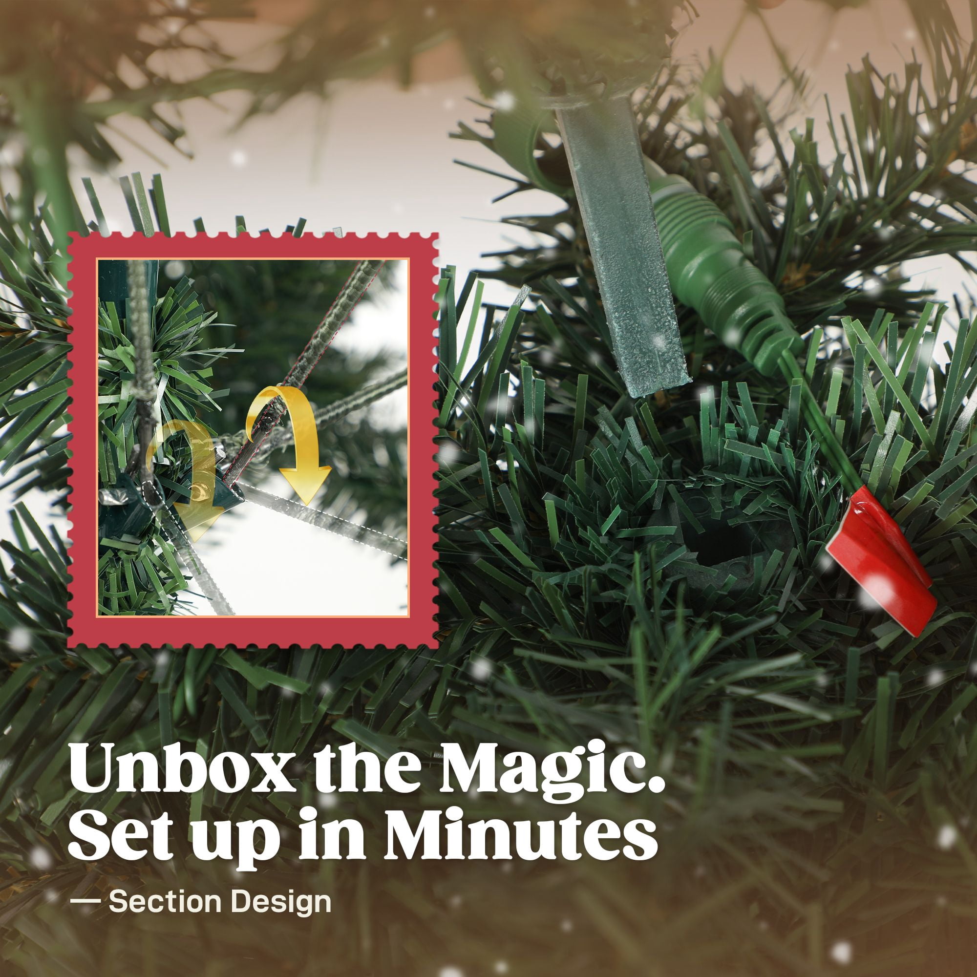Slim Prelit Christmas Tree with Bent Top, 5 ft Artificial High Mountain Fir with 100 Warm White LED Lights and Metal Stand, 246 Tips for Small Spaces and Corners