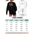 thumbnail image 5 of JWD Womens Open Back Long Sleeve Workout Top Loose Fit Crew Neck Thumb Hole Pullover Yoga Shirt Black 2XL, 5 of 8