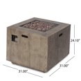 thumbnail image 4 of GDF Studio Jasmine Outdoor 50,000 BTU Square Fire Pit, Brown Wood Pattern, 4 of 12