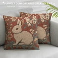 thumbnail image 3 of Patifu   Couch Pillow Covers  Tapestry Throw Pillow Cover for Living Room Medieval Rabbit Decorative French Country Sofa Pillow Covers Soft Cotton Jacquard Woven 22x22in, 3 of 5