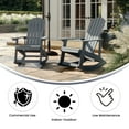 thumbnail image 4 of Flash Furniture Savannah Poly Resin Rocking Adirondack Chair - Light Gray, 4 of 17
