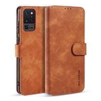 Galaxy Note 20 Wallet Case, Note 20 Case, Allytech Premium PU Leather Folding Stand Folio Flip Magnetic Closure Wireless Charging Support Retro Book Cover for Samsung Galaxy Note 20, Brown