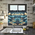 thumbnail image 4 of Yayeee Kitchen Curtains Tier Pair Light Filtering 27"x36" Rod Pocket Short Cafe Window Panel, Dark Mountains, 4 of 7