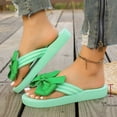 thumbnail image 4 of Rokment Womens Bow Platform Wedge Dress Flip Flops with Arch Support Yoga Mat Comfortable Summer Beach Orthopedic Walking Thong Cushion Slip on Sandals Indoor Outdoor Green Size 9.5, 4 of 6