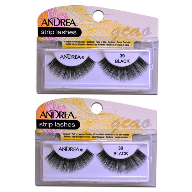 Andrea Lashes Strip Style 39 Black 2 Pack