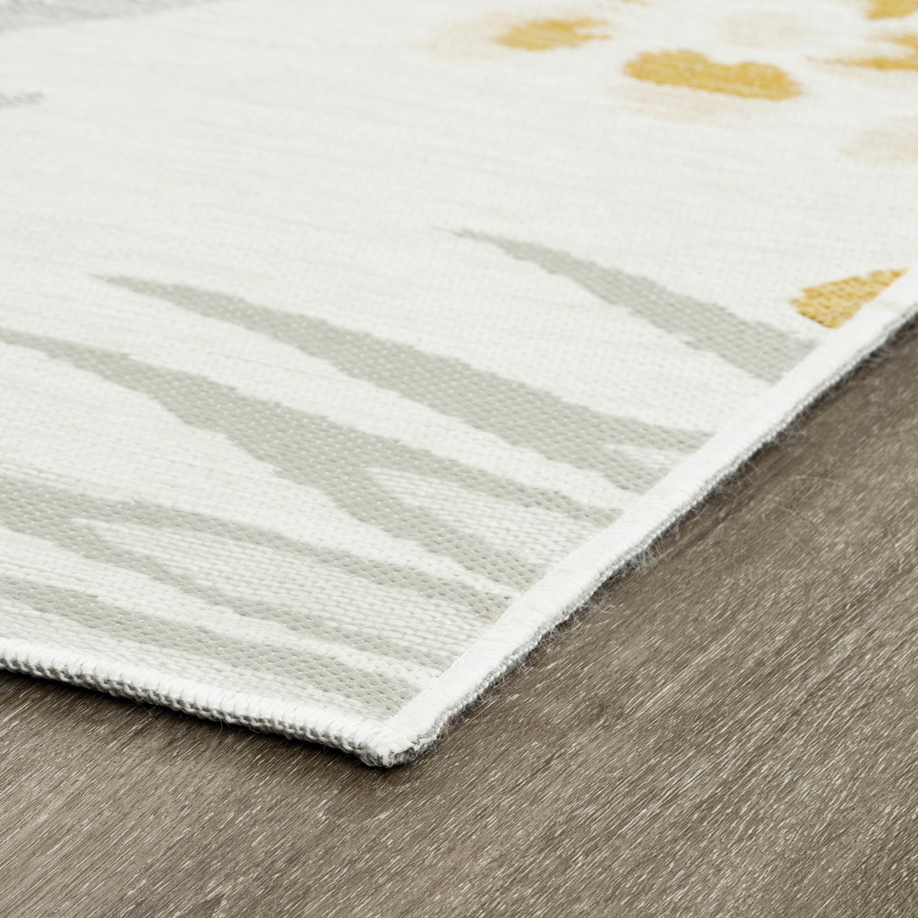 Bliss Rugs Floral Indoor Outdoor Rug Low-Profile Reversible Floor Mat for Patio, Entrance, Front Door | Cream, 2' x 3'