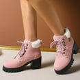 thumbnail image 2 of Women’s Combat Boots Lace up Side Zipper Winter Ankle Boots High Heel Platform Lug Sole Short Booties, 2 of 8