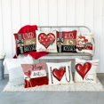 thumbnail image 6 of Valentine''s Day Pillow Covers 18x18 Inch Set of 4 Polka dot Love Truck Decor White Throw Pillow Covers Happy Valentine Stripe Decorative Throw Pillows Valentines Day Decor for Home sofa163, 6 of 6