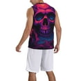 thumbnail image 2 of Pofeuu Purple-Red Skull Print Basketball Jersey, Shirts for Men Youth Basketball Jersey Crew Neck-3X-Large, 2 of 6