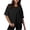 Black, variant on Cotton Tshirts for Women Drop Shoulder Round Neck Oversized Crop Tops Workout Tops Tees