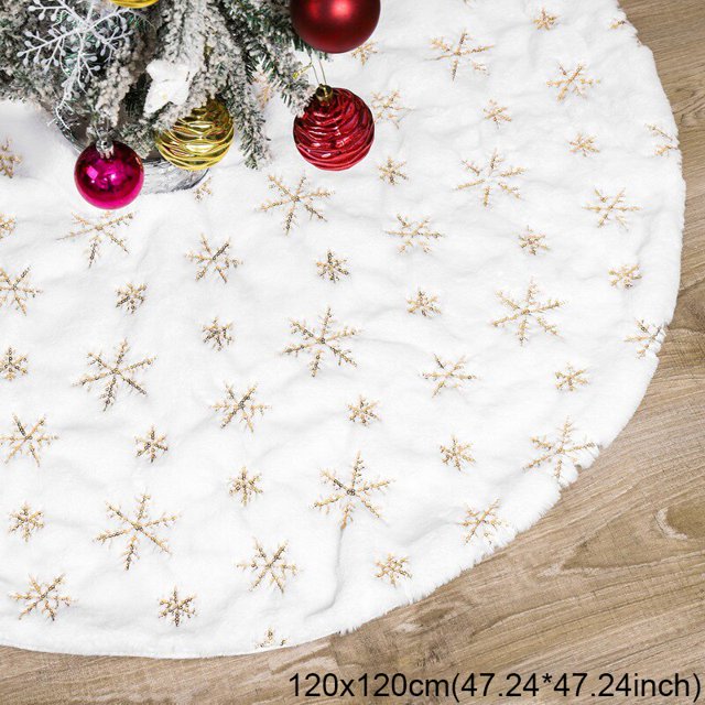 Falda de árbol de Navidad para decoración del hogar, alfombra de piel sintética de felpa blanca para dormitorio, delantal de árbol de Navidad, adornos de Año Nuevo 2024