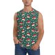 thumbnail image 1 of Fotbe Santa Hat Joy Green Festive Men's Camiseta sin Mangas Estampada para Hombres, Playera Casual para Gimnasio, Entrenamiento, Playa-Large, 1 of 7