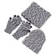 thumbnail image 4 of Conjunto de guantes de bufanda de gorro de invierno cálido conjunto de guantes de bufanda de sombrero de punto para hombres mujeres flor gris, 4 of 12