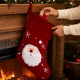 thumbnail image 5 of Kbndieu Red Felt Christmas Stockings, Embroidered Xmas Stockings Santa, Snowman, Reindeer Xmas Character, Christmas Hanging Ornament for Family Holiday Season Decor, 5 of 6