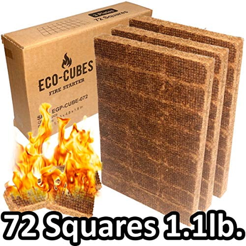 100PK Grill 144ct Charcoal Firestarter Squares for Lighting Fireplace Survival BBQ Smoker Pit – Mini Nontoxic Waterproof Fire Starting Bricks for Camping Wood Stove Campfire Fire Starter Cubes 