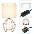 thumbnail image 3 of RoseGold Table Lamp - Contemporary Table Lamp Linen cloth lampshade with cut-out base, small bedside lamp Suitable for bedrooms, living rooms, 3 of 5