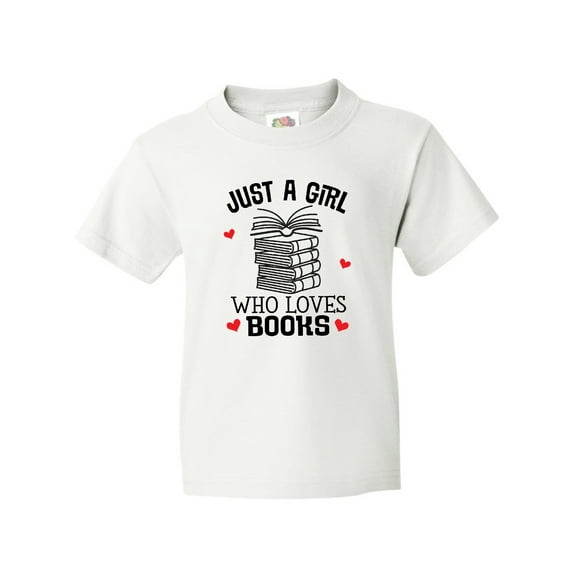 Inktastic Just a Girl Who Loves Books Youth T-Shirt