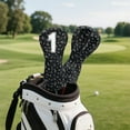 thumbnail image 5 of Yuyamidu Black Leopard Print Golf Club Head Covers Fashion Golf Headcovers for Driver Fairway Woods Hybrids, Waterproof PU Leather Golf Club Cover Accessory, 5 of 8