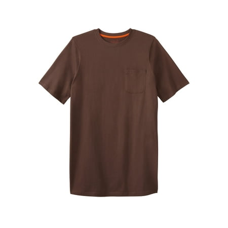 Boulder Creek By Kingsize Men's Big & Tall Heavyweight Longer-Length Pocket Crewneck T-Shirt