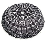 Daisyyozoid Wholesale Indian Mandala Floor Pillows Round Bohemian Cushion Pillows Cover Huge Case F