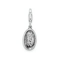 thumbnail image 3 of Sterling Silver Rhodium-Plated Polished Antiqued Believe Charm With Fancy Lobster Clasp, 3 of 4