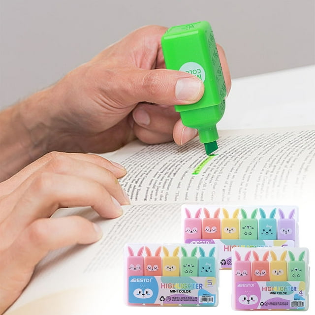 Fiudx Juego de Resaltadores Fluorescentes de Colores, Tinta Suave para Escritura Clara, a Base de Agua, para Uso En Oficina y Escuela, 6 Colores Vibrantes, 10 Ml, para Organizar Notas y Estudiar.