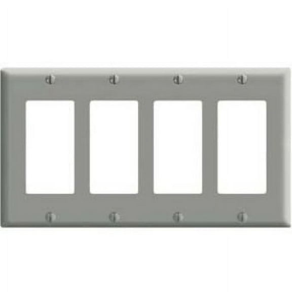 Leviton PJ264-I Ivory Midway Nylon Four Gang Decora Wall Plate
