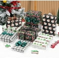 thumbnail image 2 of chalian Christmas Wrapping Paper 12 Sheets Folded 20 x 29 Inches for Kids Adults, 4 Gift Wrap Designs Including Retro Santa, Black and White Plaid, Train and Trees,Red Truck, 2 of 15