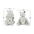 thumbnail image 4 of 8", 7"H Silver Porcelain Handmade Bear Sculpture, by CosmoLiving by Cosmopolitan (2 Count), 4 of 10