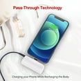 thumbnail image 2 of iWALK Mini Portable Charger Power Bank 3350mAh Compatible with iPhone 14/13/12 Pro Max/11 Pro, with Built in Cable, White, 2 of 8