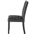 thumbnail image 5 of JERFIT Modern Dining Chairs Set of 2, Charcoal Black Faux Leather Upholstered Side Chairs with Solid Rubber Wood Backs for Kitchen Dining Room, 5 of 7