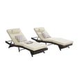 thumbnail image 3 of Outdoor Wicker Reclining Lounge Chair Set of 2, 5-Position Adjustable Patio Sunbathing Chairs up to 150°, 600 lbs Capacity Each, Weather-Resistant Rattan for Lawn Poolside Beach, 3 of 7