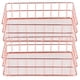 thumbnail image 2 of Elegante organizador de escritorio en oro rosa, cesta de alambre de 2 piezas, 2 of 8