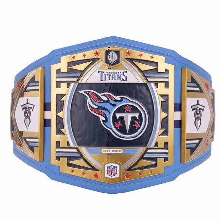 Tennessee Titans Championship Belt Metal Plates Hand-Tooled Leather Strap Adult Size Collectible