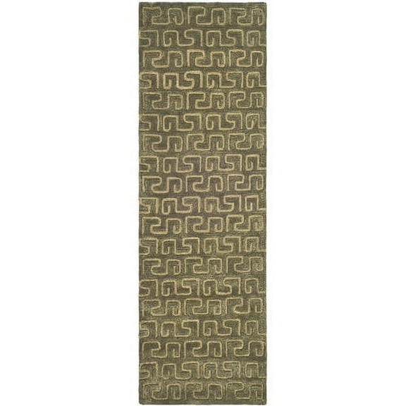 SAFAVIEH Soho Benson Geometric Wool Runner Rug, Brown/Gold, 2'6" x 12'
